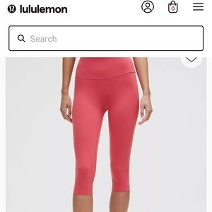 Lululemon Coral Size 14 Align Cropped Leggings High Rise